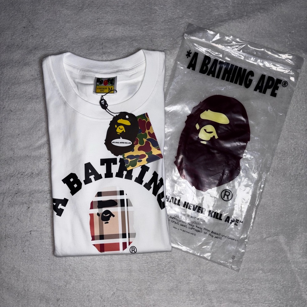 A Bathing Ape White Graphic Tee